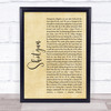 George Ezra Shotgun Rustic Script Song Lyric Print