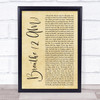 Anna Nalick Breathe (2 AM) Rustic Script Song Lyric Print