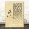 Hundred Reasons Falter Rustic Script Song Lyric Print