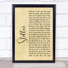 Incubus Stellar Rustic Script Song Lyric Print