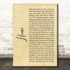 James Gillespie Home Rustic Script Song Lyric Print