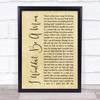 Josh Turner I Wouldn't Be A Man Rustic Script Song Lyric Print