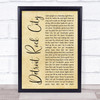 Kiss Detroit Rock City Rustic Script Song Lyric Print