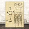 Kiss Love Gun Rustic Script Song Lyric Print