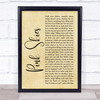 LANY Pink Skies Rustic Script Song Lyric Print