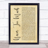 Luther Vandross Never Too Much Rustic Script Song Lyric Print