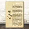 MercyMe Ghost Rustic Script Song Lyric Print