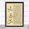 N Trance Set You Free Rustic Script Song Lyric Print