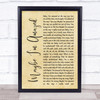 Paul McCartney Maybe I'm Amazed Rustic Script Song Lyric Print