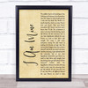 Pearl Jam I Am Mine Rustic Script Song Lyric Print