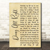 Queen Doing All Right Rustic Script Song Lyric Print