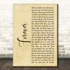 Bart Crow Band Forever Rustic Script Song Lyric Print