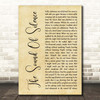 Simon & Garfunkel The Sound Of Silence Rustic Script Song Lyric Print