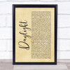 5 Seconds Of Summer Daylight Rustic Script Song Lyric Print