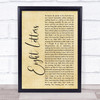 Take That Eight Letters Rustic Script Song Lyric Print
