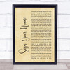 Terence Trent D'Arby Sign Your Name Rustic Script Song Lyric Print