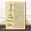 The Band Perry If I Die Young Rustic Script Song Lyric Print