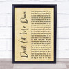 The Beatles Don't Let Me Down Rustic Script Song Lyric Print