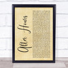 The Weeknd After Hours Rustic Script Song Lyric Print