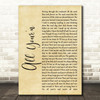 Tyler Childers All Your'n Rustic Script Song Lyric Print