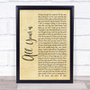 Tyler Childers All Your'n Rustic Script Song Lyric Print