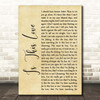 Whitesnake Is This Love Rustic Script Song Lyric Print