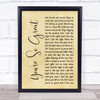 Blur You're So Great Rustic Script Song Lyric Print