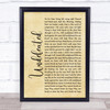 Daughtry Undefeated Rustic Script Song Lyric Print