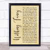 Dave Barnes Nothing Fancy Rustic Script Song Lyric Print