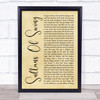 Dire Straits Sultans Of Swing Rustic Script Song Lyric Print
