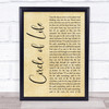 Elton John Circle of Life Rustic Script Song Lyric Print