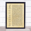 Elton John Funeral For A Friend Love Lies Bleeding Rustic Script Song Lyric Print