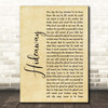 Erasure Hideaway Rustic Script Song Lyric Print