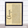 2Pac Changes Rustic Script Song Lyric Wall Art Print