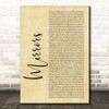 Justin Timberlake Mirrors Rustic Script Song Lyric Wall Art Print
