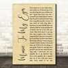 Lady Gaga & Bradley Cooper Music To My Eyes Rustic Script Song Lyric Wall Art Print