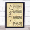Lady Gaga & Bradley Cooper Music To My Eyes Rustic Script Song Lyric Wall Art Print
