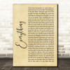 Lifehouse Everything Rustic Script Song Lyric Wall Art Print