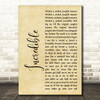 M-Beat Incredible Rustic Script Song Lyric Wall Art Print