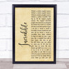 M-Beat Incredible Rustic Script Song Lyric Wall Art Print