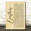 Michael Buble Everything Rustic Script Song Lyric Wall Art Print