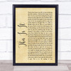 Michael McDonald This Is It Rustic Script Song Lyric Wall Art Print
