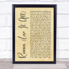 Naughty Boy Runnin' (Lose It All) Rustic Script Song Lyric Wall Art Print