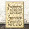 Panic! At The Disco When The Day Met The Night Rustic Script Song Lyric Wall Art Print