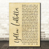 Pearl Jam Yellow Ledbetter Rustic Script Song Lyric Wall Art Print