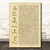 The Babys Every Time I Think Of You Rustic Script Song Lyric Wall Art Print