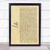 The Cadillac Three Life Rustic Script Song Lyric Wall Art Print