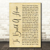The Cinematic Orchestra To Build A Home Rustic Script Song Lyric Wall Art Print