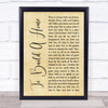 The Cinematic Orchestra To Build A Home Rustic Script Song Lyric Wall Art Print