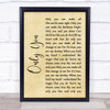 The Platters Only You (And You Alone) Rustic Script Song Lyric Wall Art Print